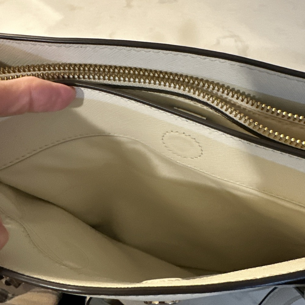 Tory Burch Tote Bag Shoulder Bag Robinson Medium Leather Ivory, Protective Bag. - Picture 8 of 16
